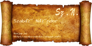Szabó Nándor névjegykártya