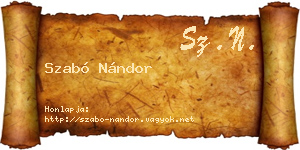 Szabó Nándor névjegykártya