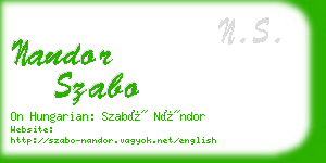 nandor szabo business card